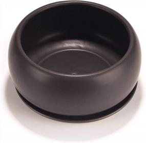 img 3 attached to 6.5" BambooMN Ceramic Succulent Pot With Tray - Round Bowl - Black