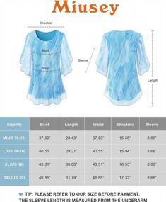 img 1 attached to Ruffle Mesh Blouses For Women: Flowy Tops With Layered 3/4 Sleeves And Stretchy Fabric