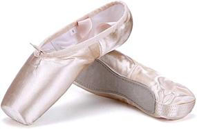 img 2 attached to 🩰 BININBOX Canvas Ballet Pointe Shoes for Girls – Professional and Athletic