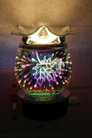 img 2 attached to 🌌 Navillus 3D Fireworks and Leaves Night Light Plug-in - Stunning Oval Shape, Exquisite Design, Multicolored Oil Warmer with Dimmer