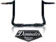 🏍️ dominator industries 1.25" pre-wired 10" meathook monkey bar ape hanger handlebar for 2014-2021 harley-davidson bagger touring electra & street glide (black) - includes heated grip option logo