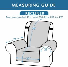 img 3 attached to Protect Your Recliner Chair With H.VERSAILTEX Reversible Quilted Furniture Cover - Water Resistant, Pet-Friendly, And Elastic Straps For Easy Fit - Stone Blue/Beige