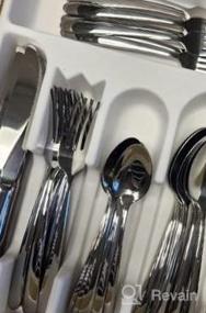 img 7 attached to Набор столовых приборов Deedro из 20 предметов из нержавеющей стали для 4 — столовые приборы с зеркальной полировкой, прочная кухонная посуда с обеденным ножом, вилкой и ложкой — можно мыть в посудомоечной машине