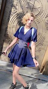 img 6 attached to Women'S Casual Long/Short Sleeve Wrap V-Neck Ruffle Mini Dress By Amoretu