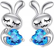 cute animal stud earrings for women - 925 sterling silver pierced ear jewelry, perfect birthday gift logo