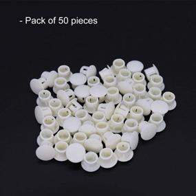 img 1 attached to 50 OFF WHITE PLASTIC HOLE PLUGS: Perfect For 7.5-8Mm Locking Hole Tube Flush Panel Fastener Cover In Kitchen & Furniture By VictorsHome