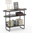 teraves 3-tier industrial console table with storage shelf for living room and entryway logo