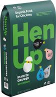 🐔 hen up organic starter & grower crumbles - nutritionally complete chicken feed, 25 lb bag logo