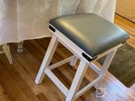 img 1 attached to Add Sophistication To Your Home With DTY Cortez Bonded Leather Stool - 24" Weathered Gray Finish, Counter Height And Black Leather Seat review by Eric Aulia