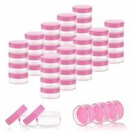 40-piece zejia sample container set with pink lids - 10 gram small plastic jars for organizing and storing samples логотип