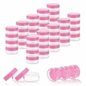 img 4 attached to 40-Piece ZEJIA Sample Container Set With Pink Lids - 10 Gram Small Plastic Jars For Organizing And Storing Samples