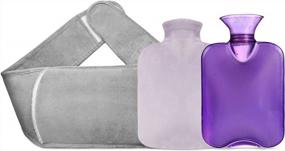 img 4 attached to 3-Pack Hot Water Bottle With Plush Waist Cover For Pain Relief - Jeopace (Grey)