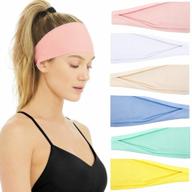 non-slip huachi headbands for thick hair: perfect workout & yoga hair bands with sweat-wicking properties, wide hair wraps, and fashionable accessories logo