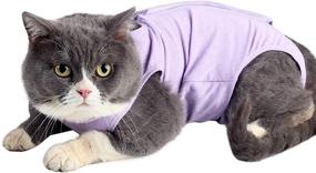 img 4 attached to 🩺 Professional Cat Surgery Recovery Suit for Abdominal Wound or Skin Diseases - E-Collar Alternative - Pajama Suit for Cats and Dogs After Surgery