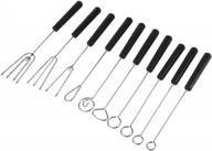 10 piece stainless steel chocolate dipping fork set with pp handles for diy and dessert decorating logo