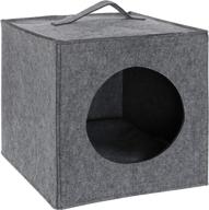 🐱 mimu cozy cat bed cave - large hideout with felt cube insert & comfy pillow logo