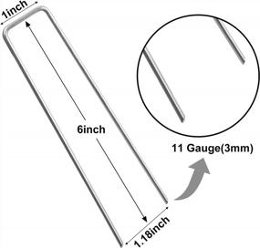 img 3 attached to Secure Your Garden With HongWay 120 Pack Landscape Staples: Galvanized 6 Inch 11 Gauge Stakes For Sod, Irrigation, And Landscaping