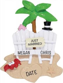 img 4 attached to 2022 Just Married Beach Christmas Ornament - Unique Wedding Favors - Polyresin Bride And Groom Decor - Beach Theme Ornaments - Perfect Just Married Decorations For Your Wedding Day