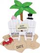 2022 just married beach christmas ornament - unique wedding favors - polyresin bride and groom decor - beach theme ornaments - perfect just married decorations for your wedding day logo