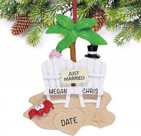 img 3 attached to 2022 Just Married Beach Christmas Ornament - Unique Wedding Favors - Polyresin Bride And Groom Decor - Beach Theme Ornaments - Perfect Just Married Decorations For Your Wedding Day