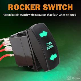 img 2 attached to 🚦 Enhance Your UTV's Safety & Compliance: UTV Turn Signal Kit with Rocker Switch - Street Legal Kit for Polaris RZR Ranger Turbo Can-am UTVs - Side by Side Turn Signal Light Kit (Vertical Backlit Green)