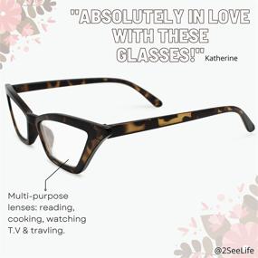 img 3 attached to 👓 2SeeLife Cat Eye Reading Glasses for Women: Stylish and Functional Eyewear for +1.00 to +4.00 Magnification