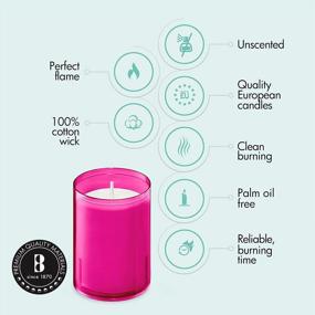img 2 attached to BOLSIUS Votive Candles - 20 свечей для вечеринок в розовых небьющихся пластиковых стаканчиках - 24 часа - европейское качество высшего качества - гладкие и бездымные свечи для повторного зажигания без запаха