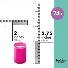 img 3 attached to BOLSIUS Votive Candles - 20 свечей для вечеринок в розовых небьющихся пластиковых стаканчиках - 24 часа - европейское качество высшего качества - гладкие и бездымные свечи для повторного зажигания без запаха
