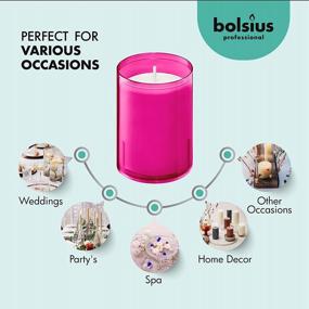img 1 attached to BOLSIUS Votive Candles - 20 Pack Party Candles In Pink Unbreakable Plastic Cups - 24 Hours - Premium European Quality - Unscented Smooth And Smokeless Relight Candles