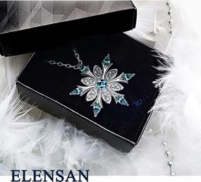 img 2 attached to Women'S 925 Sterling Silver Snowflake Pendant Necklace With Blue Crystals - Elegant Fashion Jewelry For Collarbone Chain