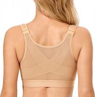 delimira women's front closure posture wireless back support full coverage bra logo