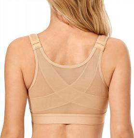 img 4 attached to DELIMIRA Women'S Front Closure Posture Wireless Back Support Full Coverage Bra