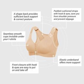 img 3 attached to DELIMIRA Women'S Front Closure Posture Wireless Back Support Full Coverage Bra