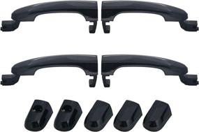 img 4 attached to 🚗 DEAL AUTO ELECTRIC PARTS: 4pcs Black Exterior Door Handles Replacement Kit for 05-10 Sportage