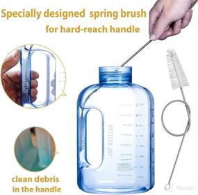 img 1 attached to 🥤 Tegion Extra Long 14.5” Reusable Silicone Drinking Straws and 17” Water Bottle Sponge Scrub Cleaner Brush Set - For 1 Gallon / 128 OZ Water Jug, Half Gal / 64 OZ Motivational Hydro Jug, Tall Tumbler, Glass, Cup