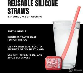 img 3 attached to 🌱 GoSili Eco-Friendly 8" Silicone Straw with Travel Case, Reusable (4 Pack)