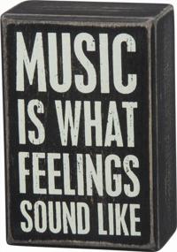 img 2 attached to Music Is The Sound Of Emotion - Primitives By Kathy Decorative Box Sign