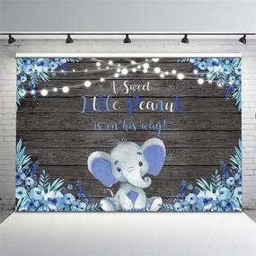 img 4 attached to Avezano Blue Elephant Baby Shower Backdrop A Sweet Little Peanut Is On Her Way Elephant Baby Shower Background Rustic Floral Boys Elephant Baby Shower Photoshoot Decorations (8X6