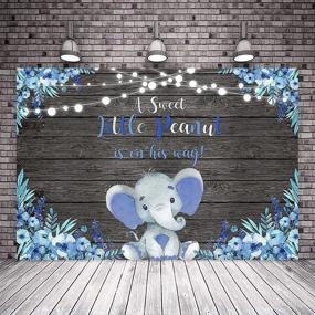 img 1 attached to Avezano Blue Elephant Baby Shower Backdrop A Sweet Little Peanut Is On Her Way Elephant Baby Shower Background Rustic Floral Boys Elephant Baby Shower Photoshoot Decorations (8X6