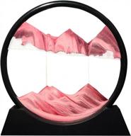 большой 7-дюймовый muyan moving sand art picture deep sea sandscapes in motion round glass 3d desktop art toys для взрослых и детей - розовый логотип