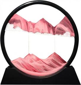 img 4 attached to Large 7 Inch Muyan Moving Sand Art Picture Deep Sea Sandscapes In Motion Round Glass 3D Desktop Art Toys For Adult And Kid - Pink