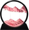 large 7 inch muyan moving sand art picture deep sea sandscapes in motion round glass 3d desktop art toys for adult and kid - pink logo