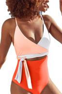 esonlar swimusit v neck swimwear monokini women's clothing - swimsuits & cover ups logo