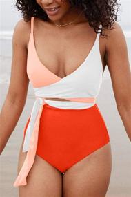 img 2 attached to ESONLAR Swimusit V Neck Swimwear Monokini Women's Clothing - Swimsuits & Cover Ups