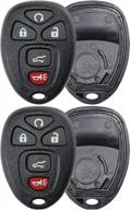 pack of 2 black keyless entry remote key fob shells by keylessoption - replace only the case logo