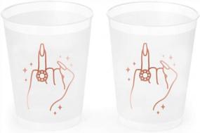 img 4 attached to Rose Gold Reusable Frost Flex Cups - 16 Pack Fetti Bachelorette Party Decorations, Bridal Shower Gift, Bridesmaid Favors Ring Finger