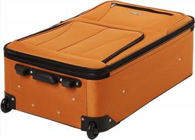 img 1 attached to Rockland Journey Softside Upright Luggage Set, Orange, 4-Piece (14/19/24/28)