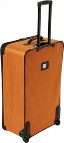 img 3 attached to Rockland Journey Softside Upright Luggage Set, Orange, 4-Piece (14/19/24/28)