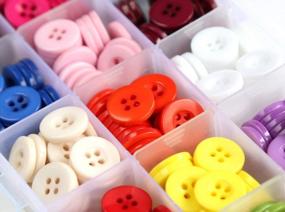 img 3 attached to GANSSIA 5/8 Inch ( 15Mm ) 15 Colors Mix Button For Sewing 4 Holes Resin Button Multi Color For Crafts Scrapbooking Pack Of 300 PCS With Box