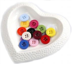 img 2 attached to GANSSIA 5/8 Inch ( 15Mm ) 15 Colors Mix Button For Sewing 4 Holes Resin Button Multi Color For Crafts Scrapbooking Pack Of 300 PCS With Box